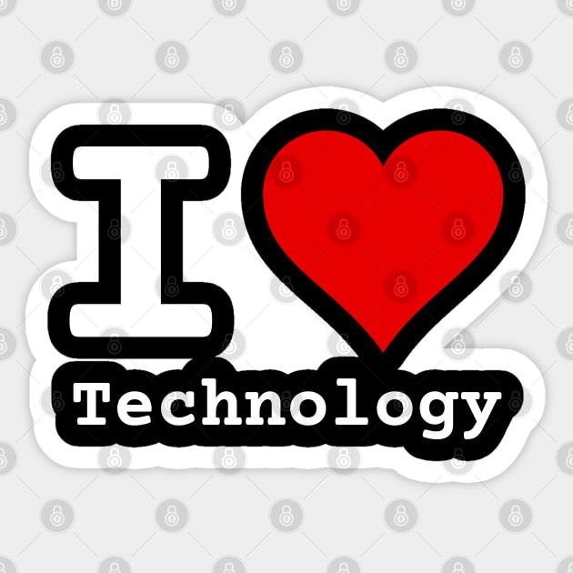I Love Technology | Stylized Heart Logo White Sticker by aRtVerse